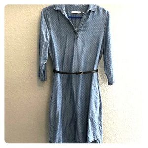 Denim polka dot dress